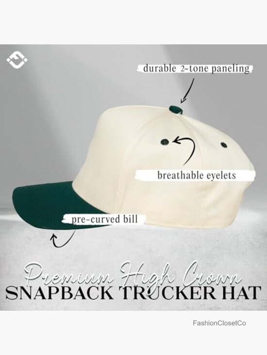 Vintage Canvas Snapback Hat Adjustable 2 Tone Cap for Men Women main image 5